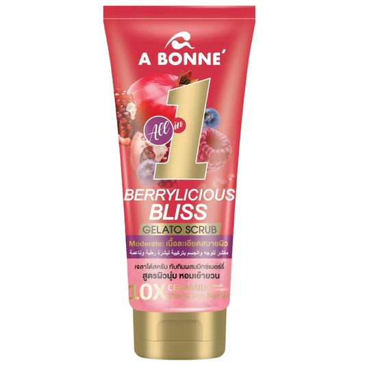 A Bonne' - Berrylicious Bliss Gelato Scrub Face Body Cream Scrub Pomegranate Mixed Berries 300g.