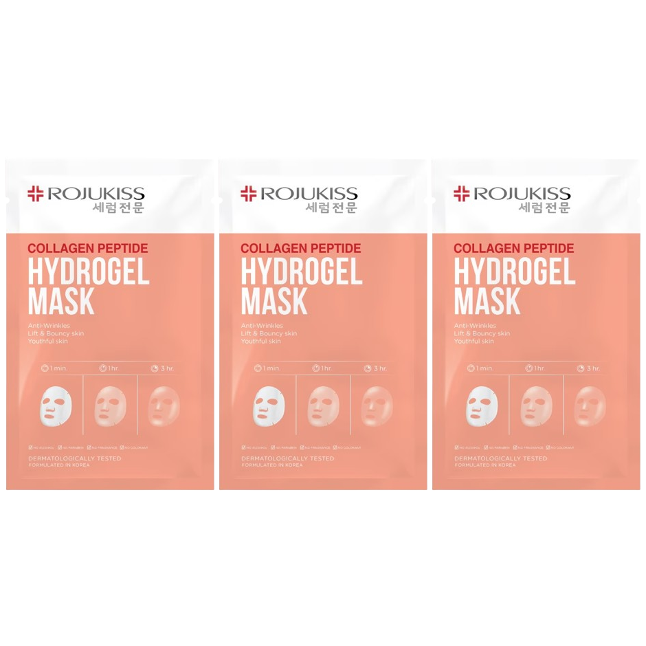 Rojukiss - Collagen Peptide Hydrogel Mask (Pack of 3)
