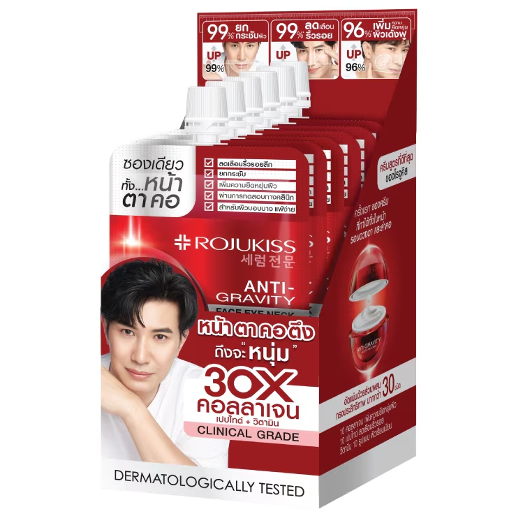 Rojukiss - Anti-Gravity Face Eye Neck Cream with Collagen 8 ml. (Pack of 3)