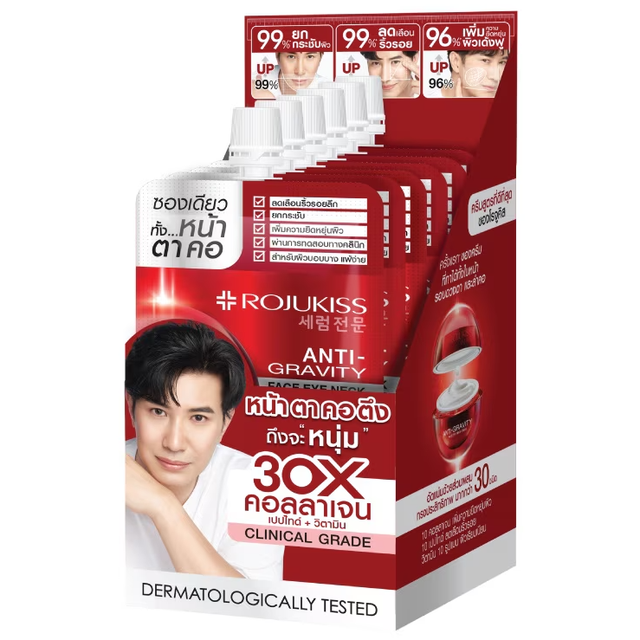 Rojukiss - Anti-Gravity Face Eye Neck Cream with Collagen 8 ml. (Pack of 3)