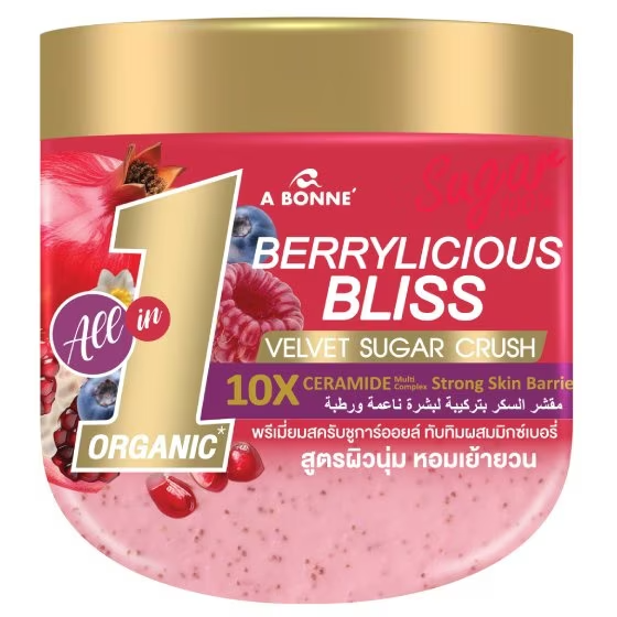 A Bonne' - Berrylicious Bliss Velvet Sugar Crush Coconut Oil Scrub 600g.