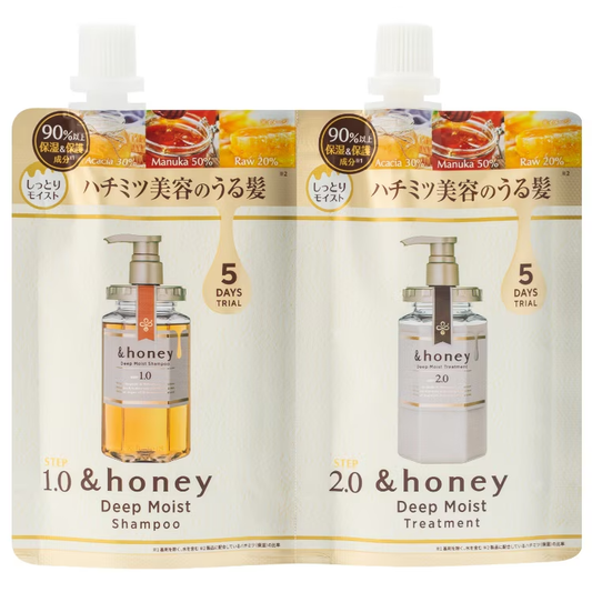 &HONEY - Deep Moist Hair 2 Step 5 Days Trial - Shampoo 40ml. + Treatment 40g.