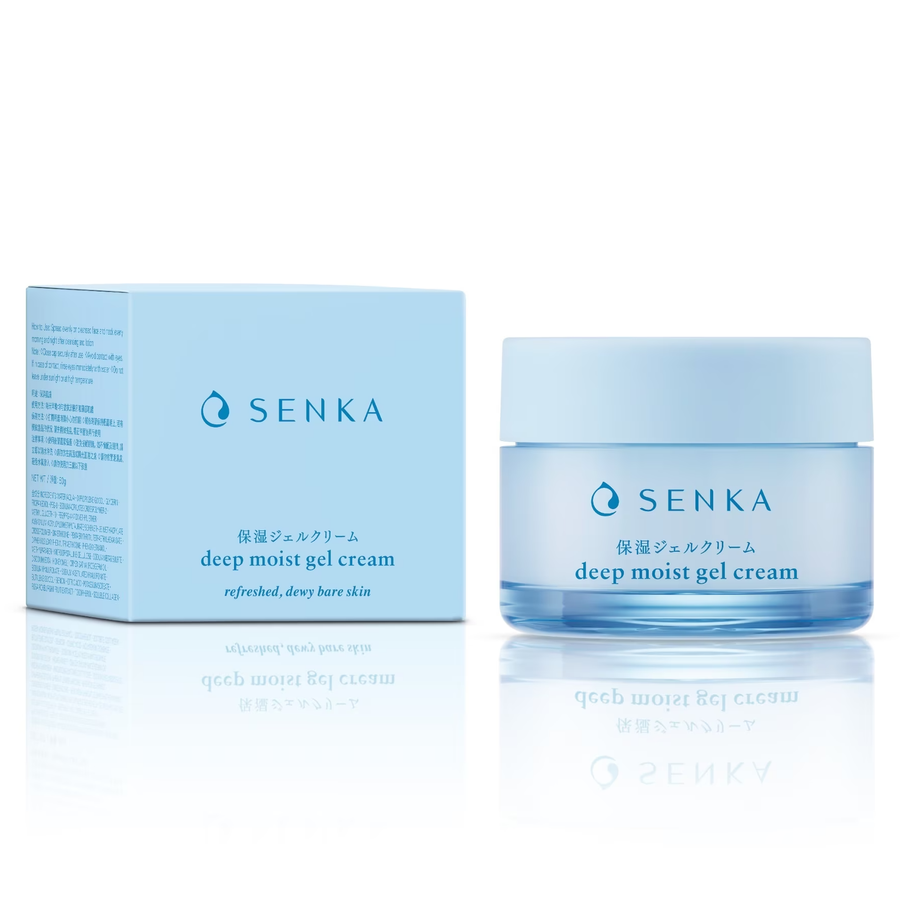 Senka - Deep Moist Gel Cream with Moisturising Complex + Double Hyaluronic Acid 50g. (Refreshed, Dewy Bare Skin)