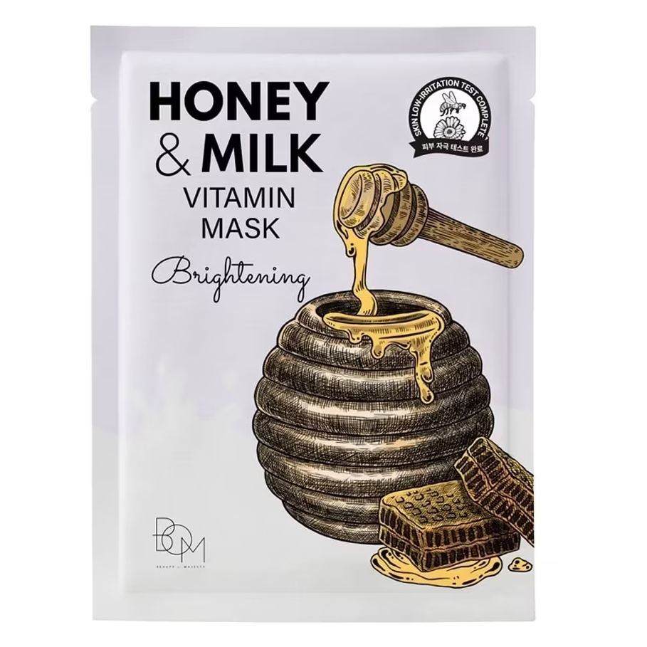 BOM - Beauty of Majesty - Honey and Milk Vitamin Brightening Mask 25g. (Pack of 3)