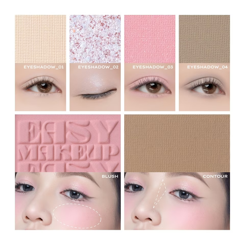 Lemonade - Aesthetic - Multi-Task Face Palette Bảng Phấn Mít Đa Năng Aesthetic Multi-task Palette - Cool Rose 10.8g.