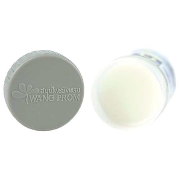 Wang Prom - White - Paraffin, Menthol, Coconut Oil, Borneol, Camphor and Wintergreen Essential Oil - Herbal Balm 50 g. (Pack of 3) - Muscle, Back and Joint Pain Relief - Made in Thailand