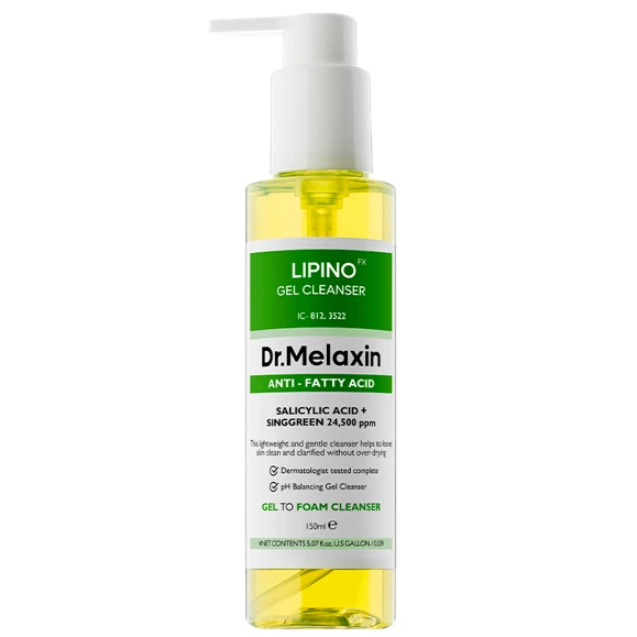 Dr.Melaxin - Lipino Anti-Fatty Acid Gel Cleanser with Salicylic Acid 150ml.