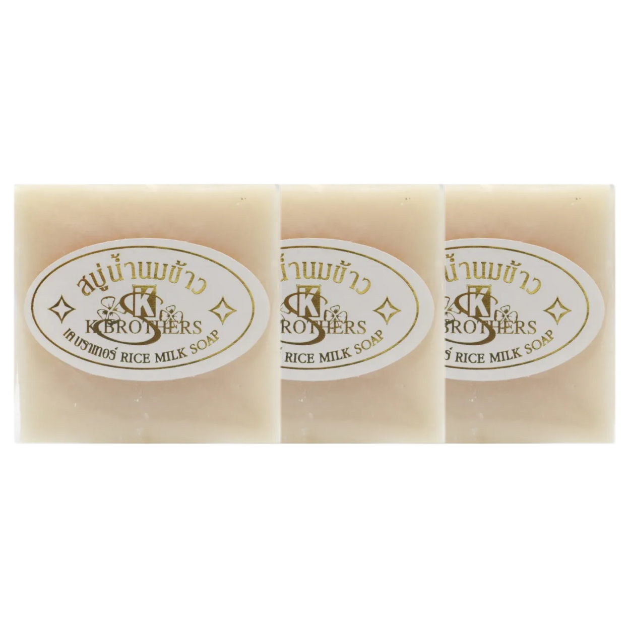 K. Brothers - 100% Pure Rice Milk Soap, Reduces Freckles 60g. (Pack of 3)