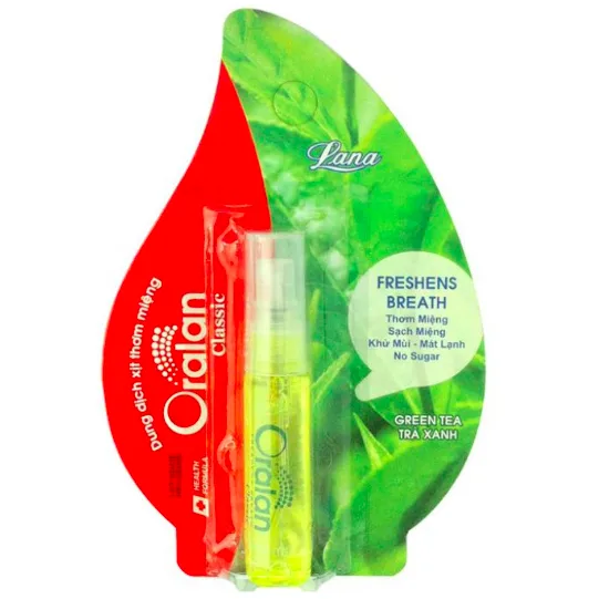 Lana - Oralan Classic Xịt Thơm Miệng No Sugar Tea Breath Spray 8ml. (Pack of 3)