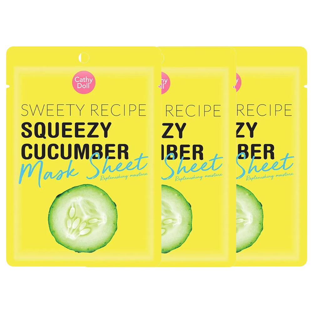 Cathy Doll - Sweety Recipe Mask Squeezy Cucumber 25g. (Pack of 3)