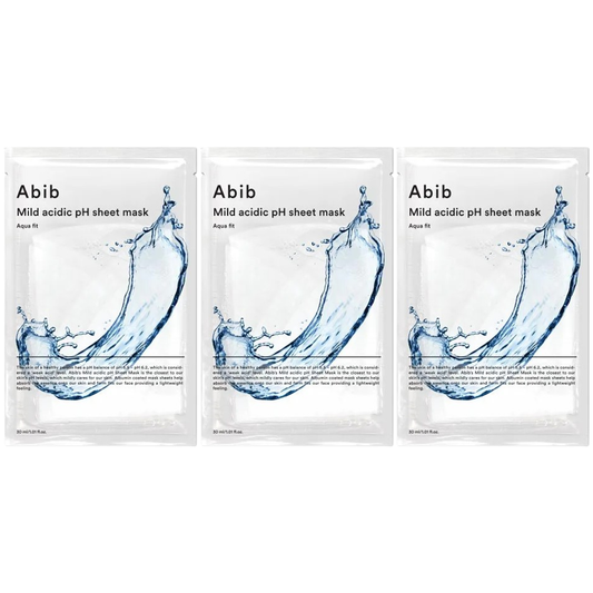 Abib - Mild Acidic pH Sheet Face Mask, Aqua Fit 30ml. (Pack of 3)
