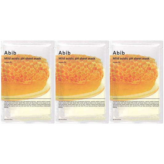 Abib - Mild Acidic pH Sheet Face Mask, Honey Fit 30ml. (Pack of 3)