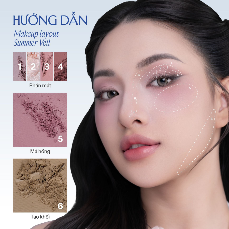 Lemonade - Aesthetic - Multi-Task Face Palette Bảng Phấn Mít Đa Năng Aesthetic Multi-task Palette - Summer Veil 10.8g.
