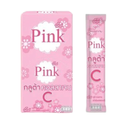 Pink - Gluta Collagen Strawberry Flavor 5g. (Pack of 10 sachets)