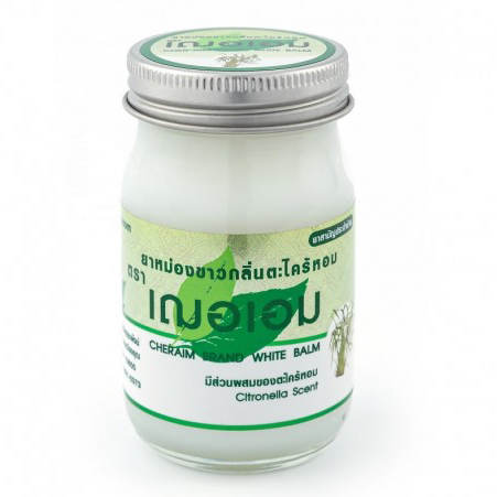 Cher-aim - White Balm - Citronella Scent Balm 65g. (Pack of 6) - Relieve Muscle Aches and Ailments - Made in Thailand