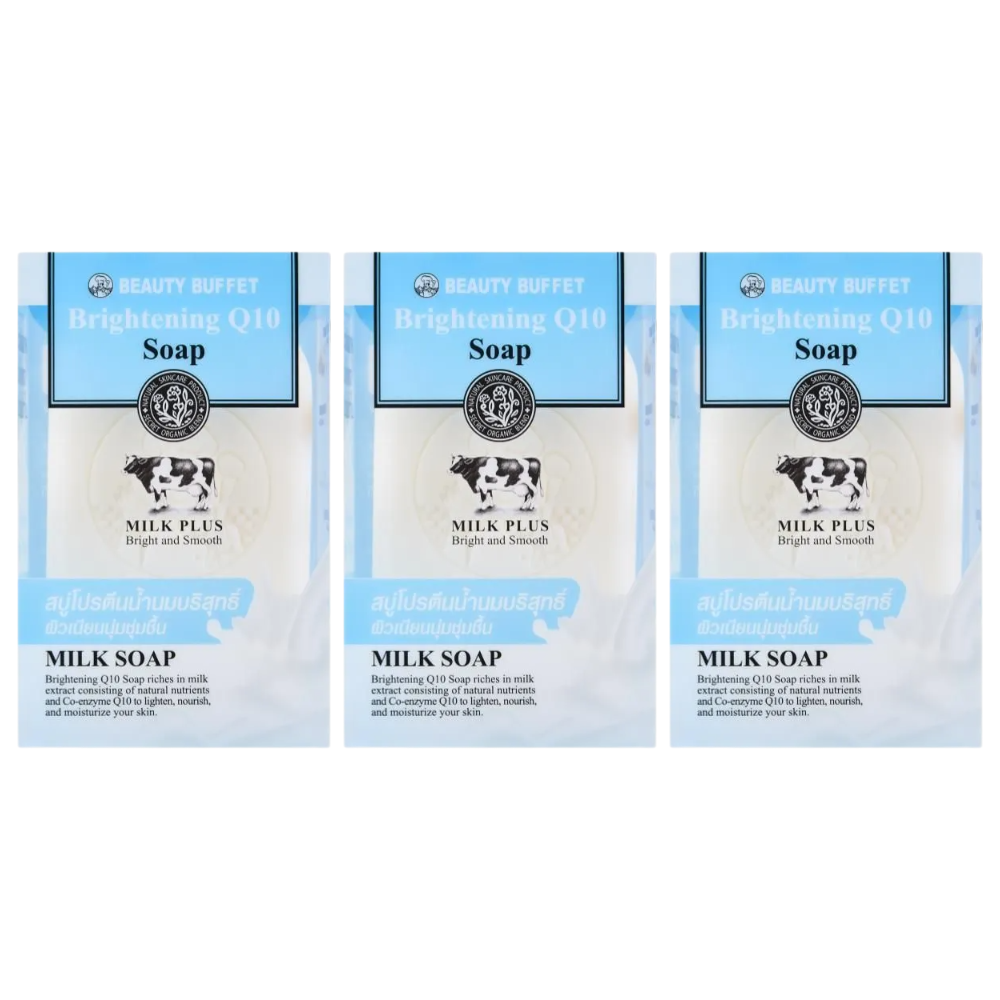 Beauty Buffet - Milk Plus Brightening Q10 Soap 100g. (Pack of 3)