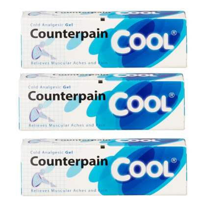 Counterpain - Cool - Cold Analgesic Gel Cream 120g. (Pack of 3) - Made in Thailand