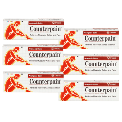 Counterpain - Analgesic Balm - Warm Cream Relief Muscular Pain Aches 120g. (Pack of 6) - Made in Thailand