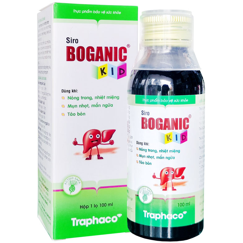 Traphaco - Boganic Kid - Diggestive Liver Support Cooling Siro Mát Gan Cho Bé Detoxification Syrup for Children 100ml.