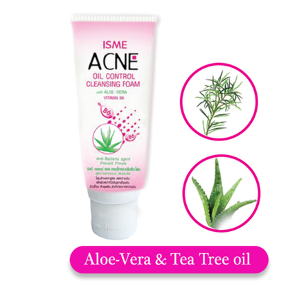 ISME - Acne Oil Control Cleansing Foam With Aloe Vera & Vitamin B6 60g.