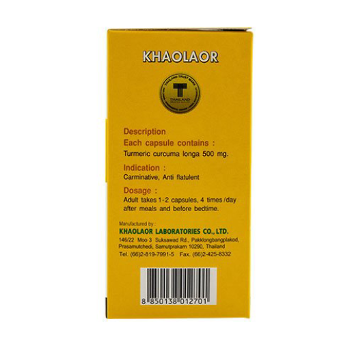 Khaolaor - Turmeric 500 mg., Curcuma Longo (100 capsules)