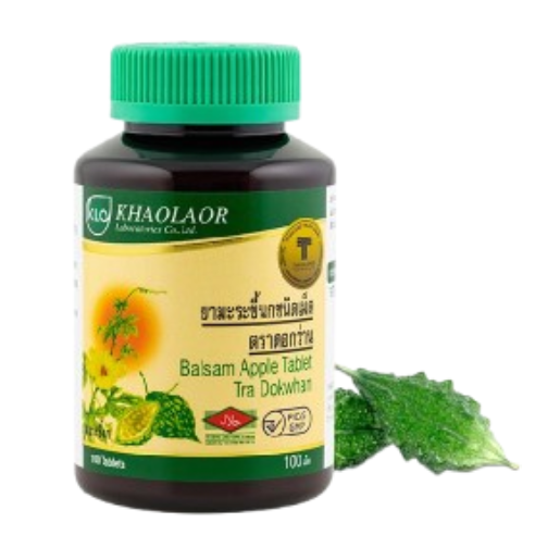 Khaolaor - Bitter Melon, Balsam Apple, Momordica charantia L., Tra Dokwhan (100 tablets)