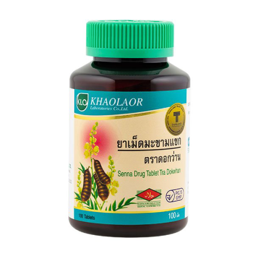 Khaolaor - Tamarind Senna Drug, Senna Leaf, Senna Pod (100 tablets)