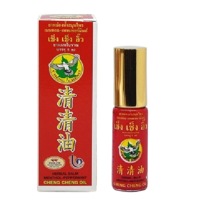 Cheng Cheng - Oil Red, Herbal Balm Menthol-Peppermint 5ml. (Pack of 3)