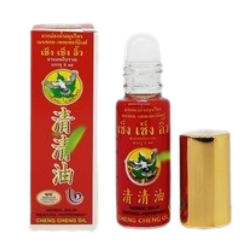 Cheng Cheng - Oil Red, Herbal Balm Menthol-Peppermint 5ml. (Pack of 3)