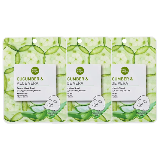 Baby Bright - Cucumber & Aloe Vera Serum Mask Sheet 20g. (Pack of 3)