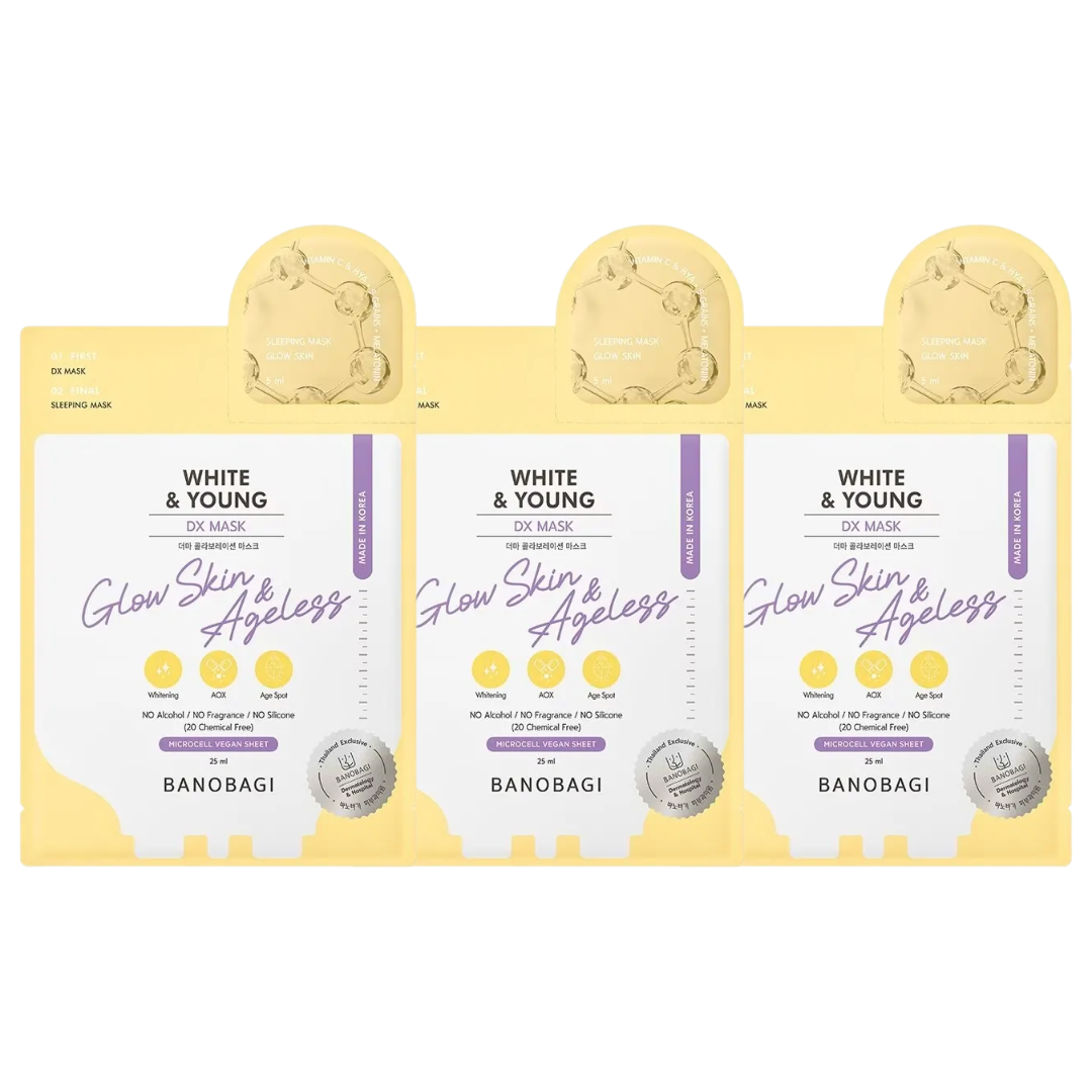 Banobagi - Dx Mask White & Young, Glow Skin & Ageless 25ml. (Pack of 3)