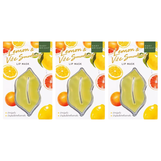 Baby Bright - Lemon & VitC Smoothing Lip Mask 10g. (Pack of 3)