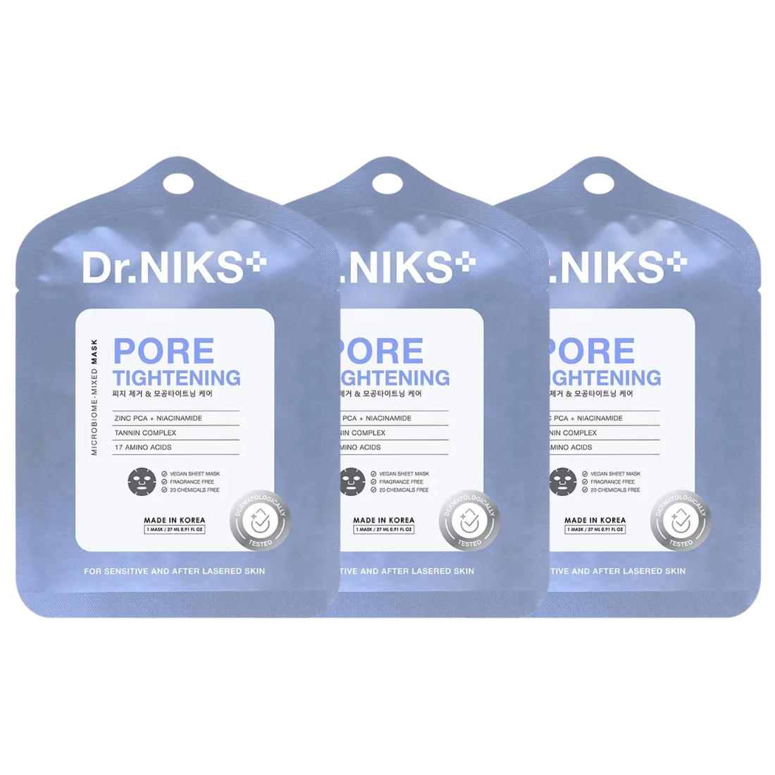 Dr.NIKS - Pore Tightening Microbiome-Mixed Mask 27ml. (Pack of 3)