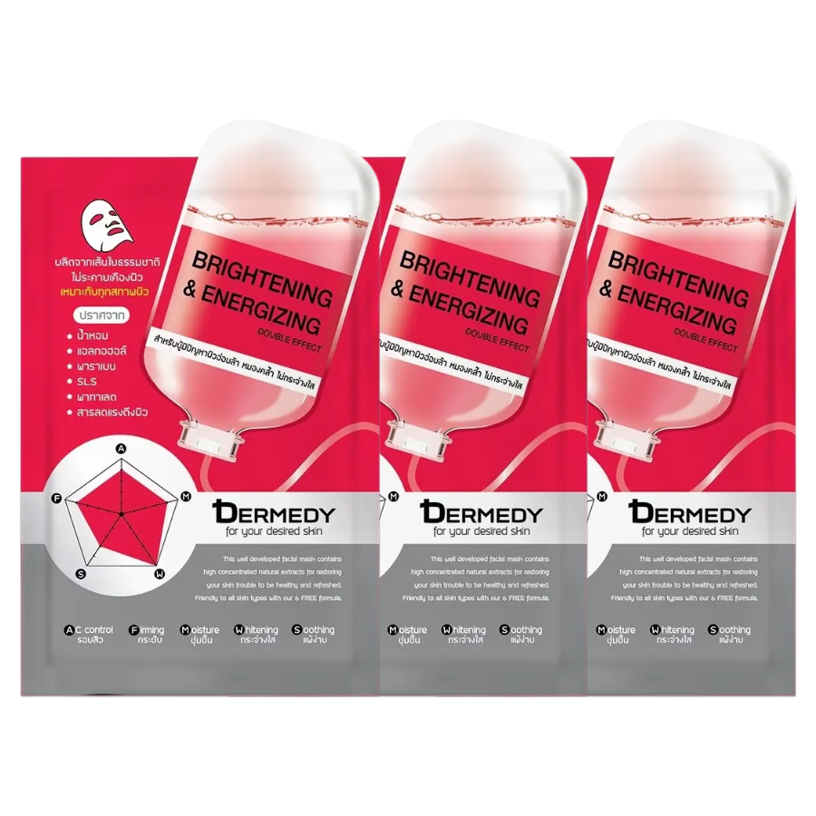 Dermedy - Brightening & Energizing Double Effect Mask 25g. (Pack of 3)