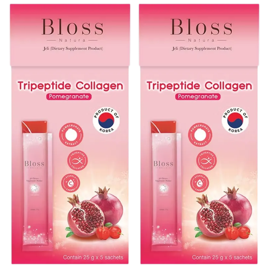 Bloss Natura - Jeli Tripeptide Collagen Dietary Aura Booster, Pomegranate Flavor 25g. (10 sachets)