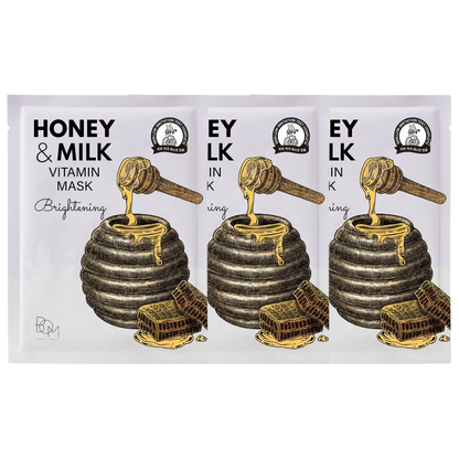 BOM - Beauty of Majesty - Honey and Milk Vitamin Brightening Mask 25g. (Pack of 3)