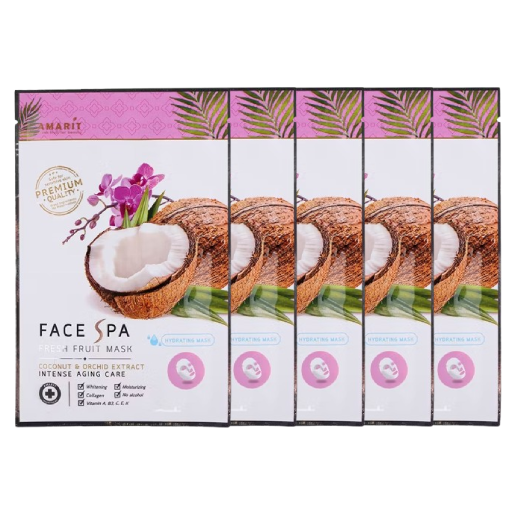 Amarit - Fresh Fruit Mask Intense Aging Care,  Coconut & Orchid Extract 25ml. (Pack of 5)