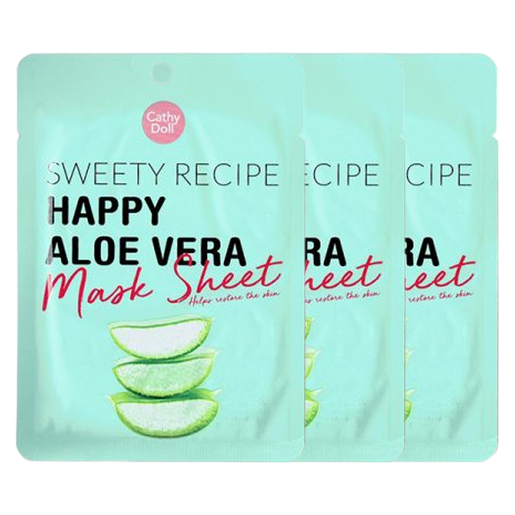 Cathy Doll - Sweety Recipe Mask Happy Aloe Vera 25g. (Pack of 3)