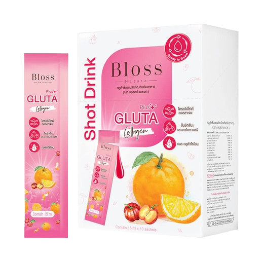 Bloss Natura - Gluta Plus Collagen Shot Drink Dietary Supplement 15ml. (10 sachets)