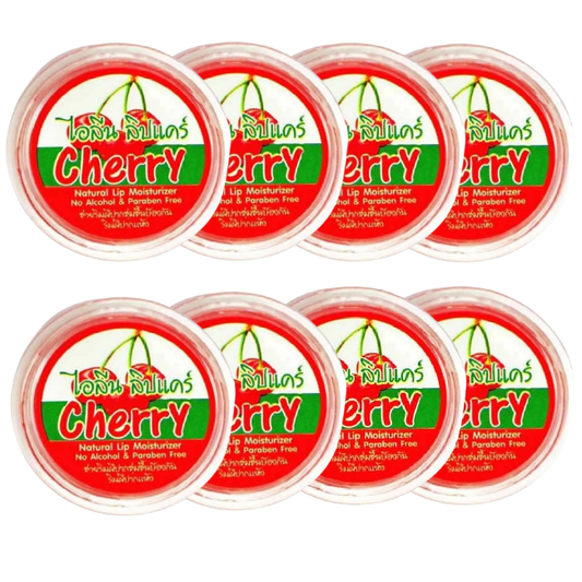 iLene - Cherry Natural Lip Care Balm Moisturiser 10g. (Pack of 8)