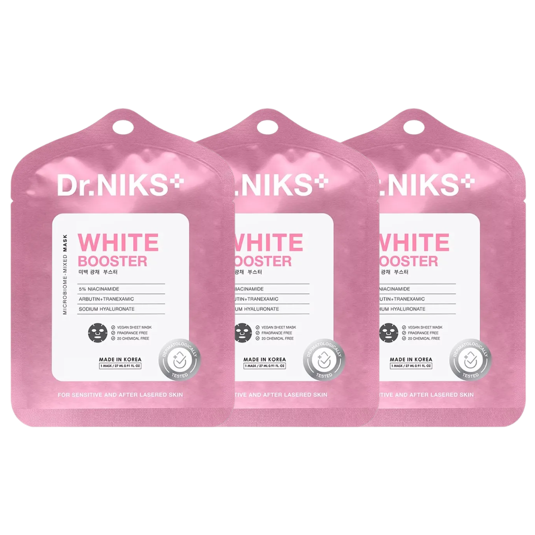 Dr.NIKS - White Booster Microbiome-Mixed Mask 27ml. (Pack of 3)