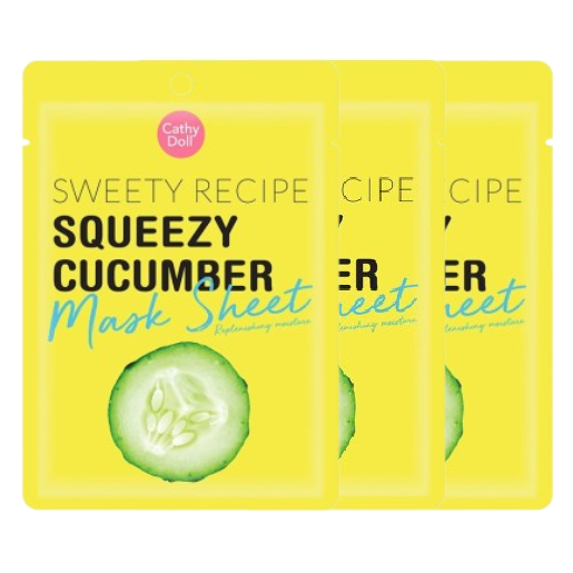 Cathy Doll - Sweety Recipe Mask Squeezy Cucumber 25g. (Pack of 3)