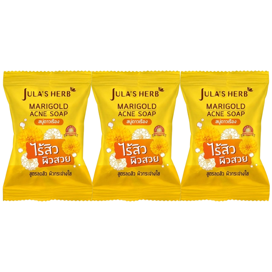 Jula's Herb - Marigold Acne Soap 70g. (Pack of 3)
