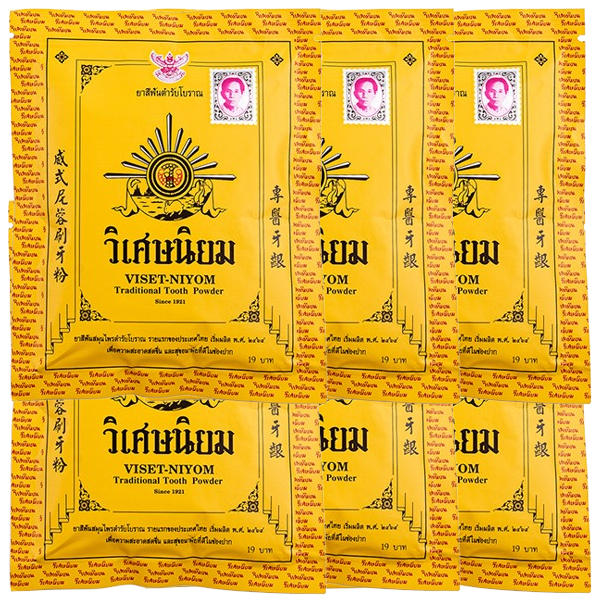 Viset-Niyom - Traditional Herbal Tooth Powder 40g. (Pack of 6)