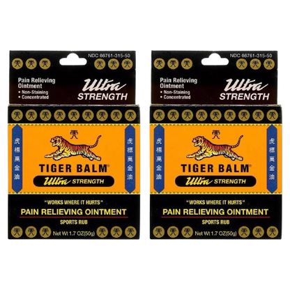 Tiger Balm - Ultra Strength Ointment - Sports Rub 50g. (Pack of 2)