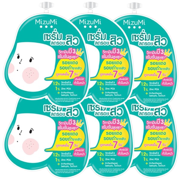 MizuMi - B3 Acne Concentrate Serum 6g. (Pack of 6) - Made in Japan