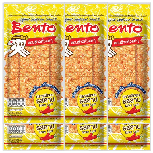 Bento - Baked Squid - Larb Flavor 18 g. (Pack of 6)