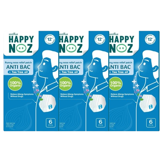 Happy Noz - Adult - Blue Fragrance Formula (Pack of 3 x 6 patches)