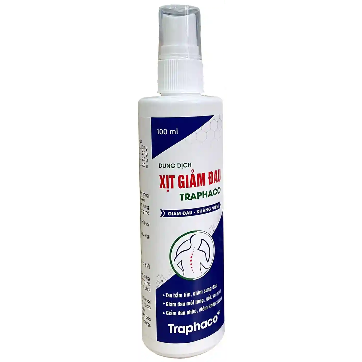 Traphaco - Dung Dịch Xịt Giảm Đau - Pain Relief Spray for Bruises, Swelling and Joint/Muscle Pain 100ml.