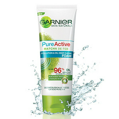 Garnier - Pure Active Matcha Deep Clean - Dirt and Oil Control Foam 100 ml.